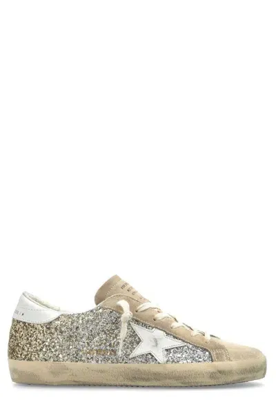 Golden Goose Deluxe Brand Super Star Glittered Sneakers In Silver