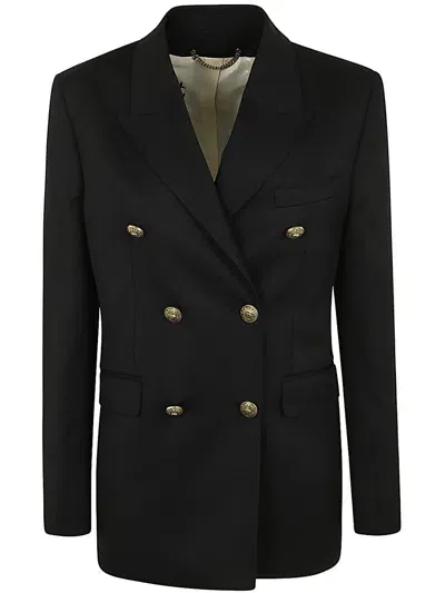 Golden Goose Double Breasted Blazer In Light Dry Wool Gabardine Clothing In Black