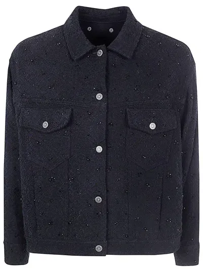 Golden Goose Embellished Buttoned Jacket In Black