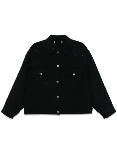 Golden Goose Embroidered Denim Jacket In Black