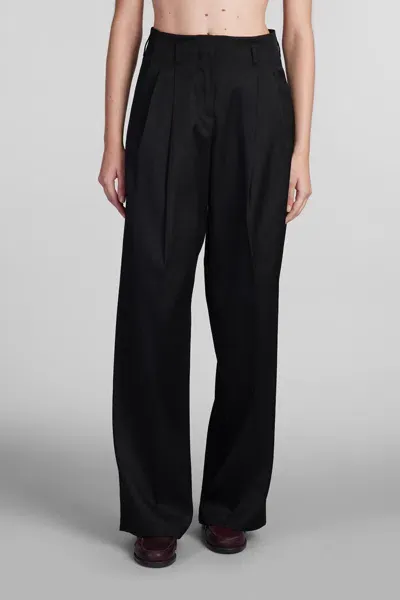 Golden Goose Golden Wide-leg Wool Gabardine Pants In Black