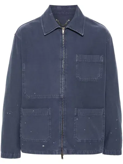 Golden Goose Distressed Denim Jacket In Blue