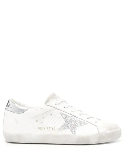 Golden Goose Stardan White Silver Cow Leather Sneakers