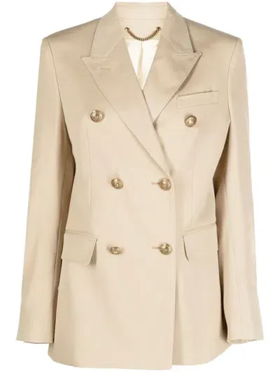 Golden Goose Golden Double-breasted Balzer Jacket In Beige