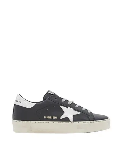 Golden Goose Hi Star Leather Sneaker In Black