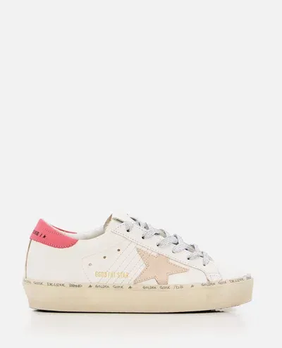 Golden Goose Hi Star Leather Sneakers In White