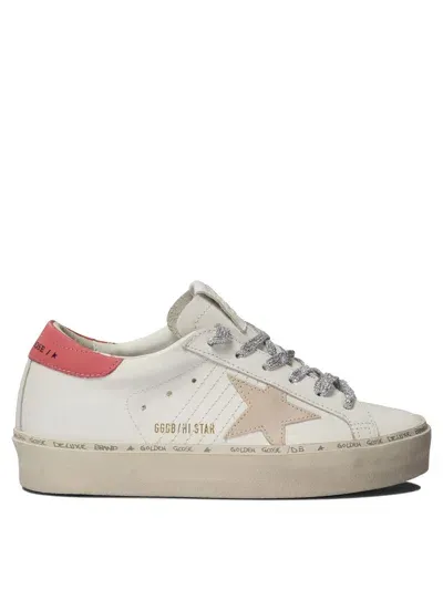 Golden Goose Hi Star Chic Leather Sneakers In White