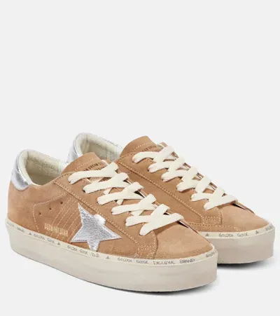 Golden Goose 30mm Hi Star Suede Sneakers In Pink,beige