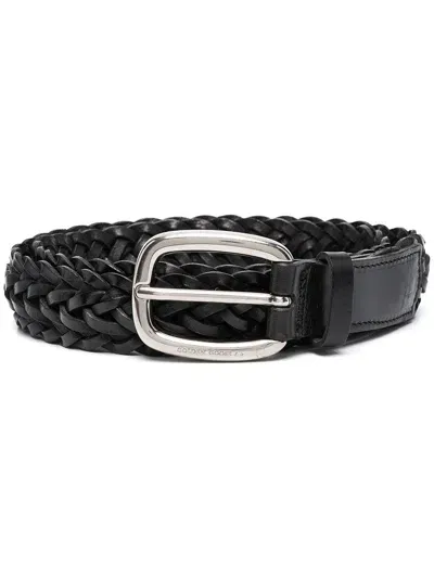 Golden Goose Houston Braided Belt In Black