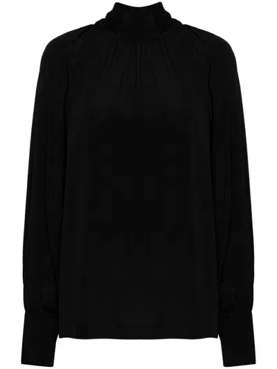 Golden Goose Journey Blouse With Bow-tie In Negro