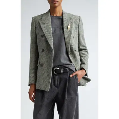 Golden Goose Journey Glen Plaid Shetland Wool Blazer In Kalamata