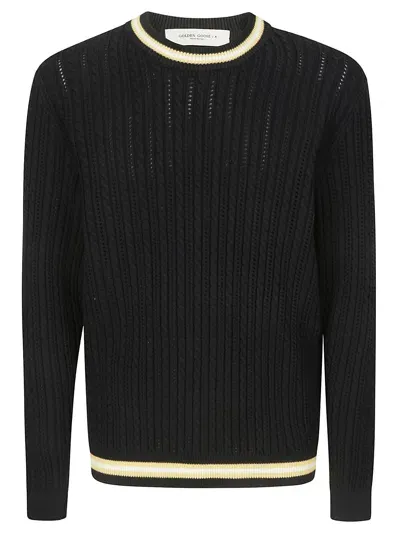 Golden Goose Journey Ms Regular Knit Crew Neck In Blue