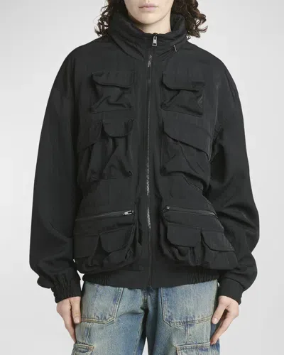 Golden Goose Journey Multi-pocket Windbreaker In Black