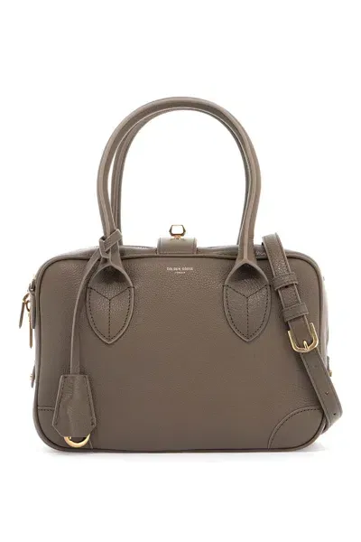 Golden Goose Leather Handbag For Everyday Use. In Sage Green (khaki)