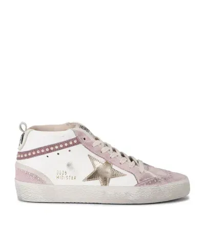 Golden Goose Leather Mid Star Sneakers In Pink