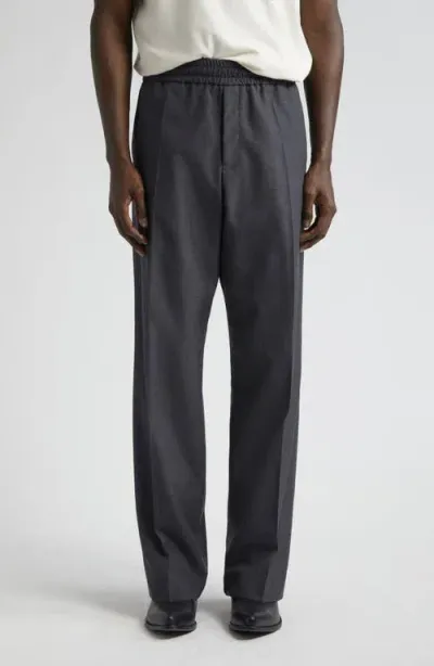 Golden Goose Lenny Wool Pants In Antracite/melange