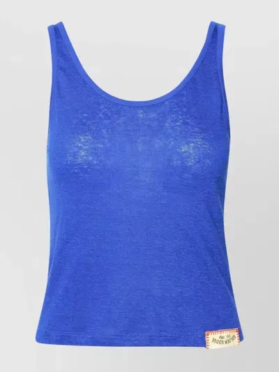 Golden Goose Blue Linen Tank Top