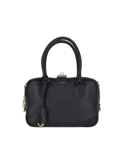 Golden Goose Logo Handbag In Black