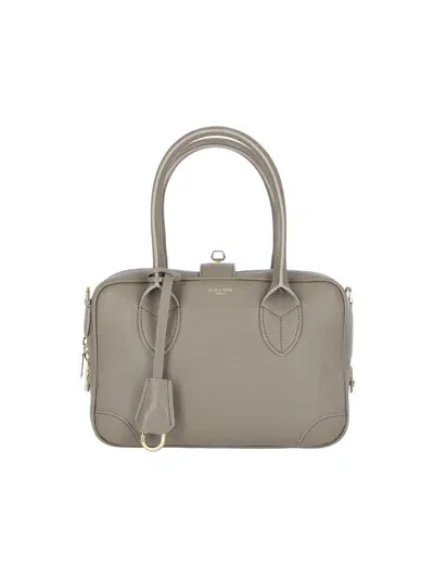 Golden Goose Logo Handbag In Taupe