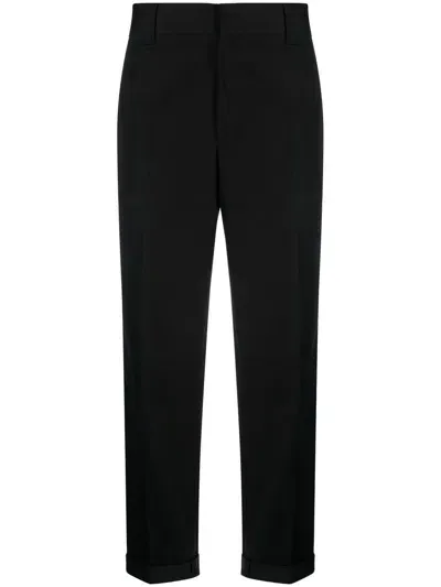 Golden Goose Logo-patch Straight-leg Trousers In Black