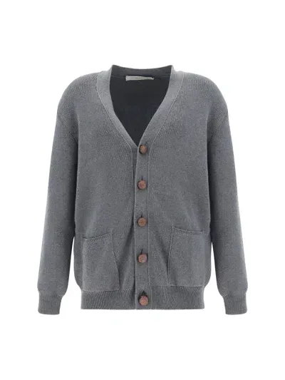 Golden Goose Golden Cardigan In Grey Wool In Multicolor