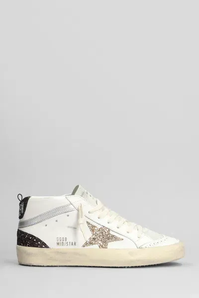 Golden Goose Mid Star Sneakers In White Leather