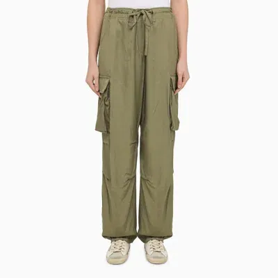 Golden Goose Military Green Viscose Cargo Trousers