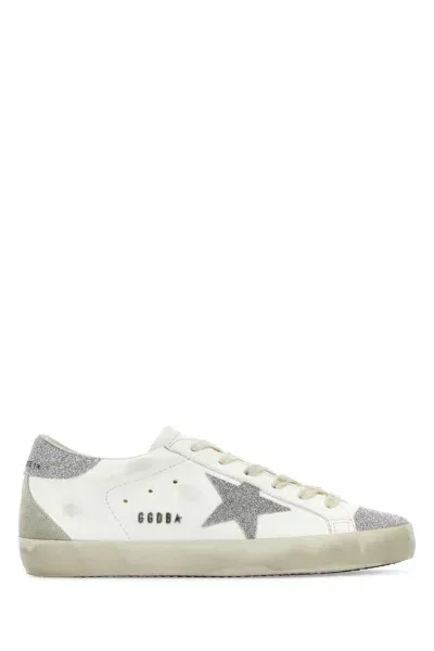 Golden Goose Multicolor Leather Superstar Sneakers In Creamsilverice