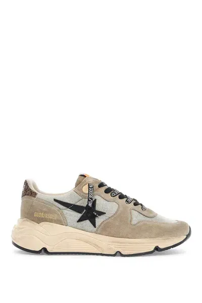 Golden Goose Nylon And Suede Running Sneakers With Durable Sole In Gray