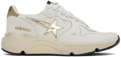 Golden Goose Off-white & Beige Running Sole Sneakers In Wht/gold/beige 10834