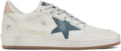 Golden Goose Off-white Ball Star Sneakers In White/black/gold/ice