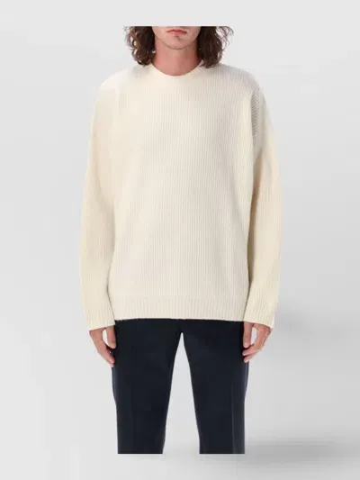 Golden Goose Oversized Ribbed Wool Sweater In Neutrals