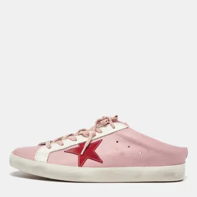 Pre-owned Golden Goose Pink Leather Superstar Sabot Sneakers Size 42