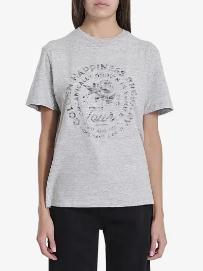 Golden Goose Gray Cotton Graphic Print T-shirt In Grey