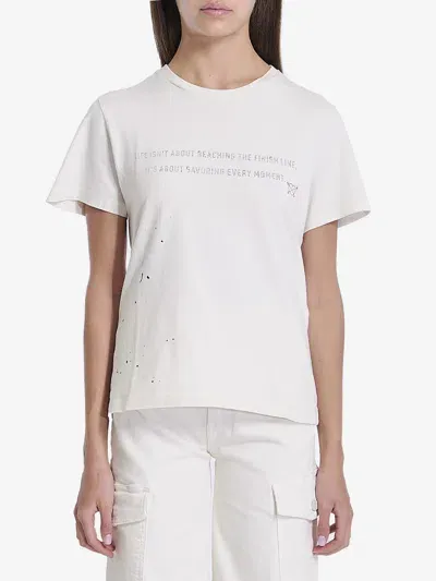 Golden Goose Printed Cotton Tshirt In White