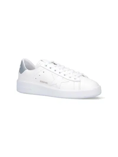 Golden Goose Purestar Sneakers In White/silver/blue