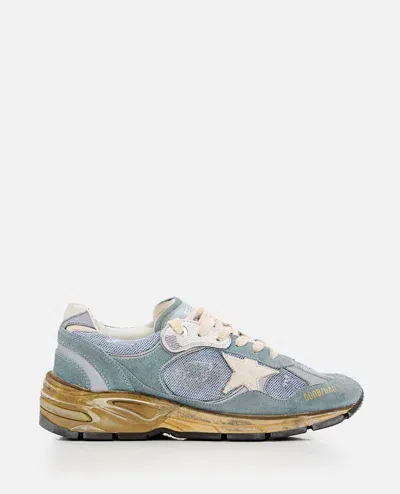 Golden Goose Running Dad Suede Leather Sneakers In Blue