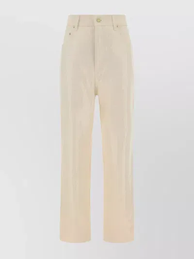 Golden Goose Sequin Embellished Denim Trousers In Beige