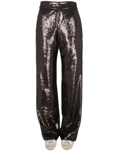 Golden Goose Sequined Pants In Charcoal