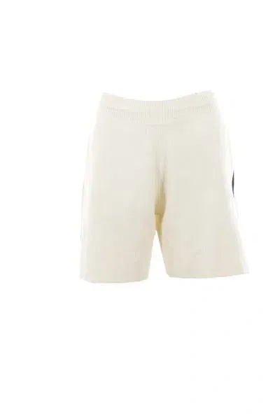 Golden Goose Shorts In Antique White+ink Blue