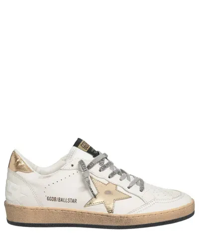 Pre-owned Golden Goose Sneaker Damen Ball Star Gwf00117.f000783.80608 Milk - Gold Leder In Weiss