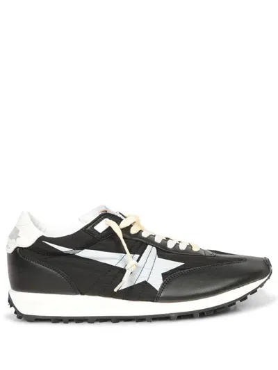 Golden Goose Marathon Runner Leather And Mesh Low-top Trainers In Black