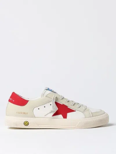 Golden Goose May Leather Sneakers In Weiss