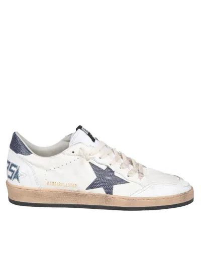 Golden Goose Sneakers In White/dusty Blue