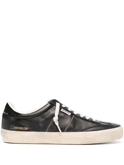 Golden Goose Soul Star Leather Sneakers In Black