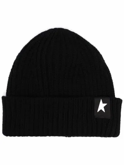 Golden Goose Star/ Beanie Damian/ Wo/ Low Turn/lateral Small Star Accessories In 90100 Black