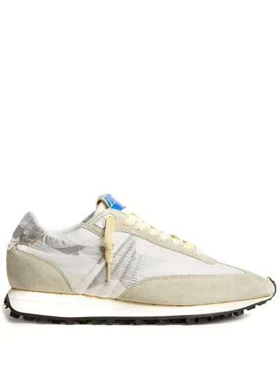 Golden Goose Star-print Lace-up Sneakers In White/grey/silver