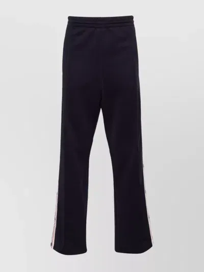 Golden Goose Straight Leg Trousers Side Stripes In Blue