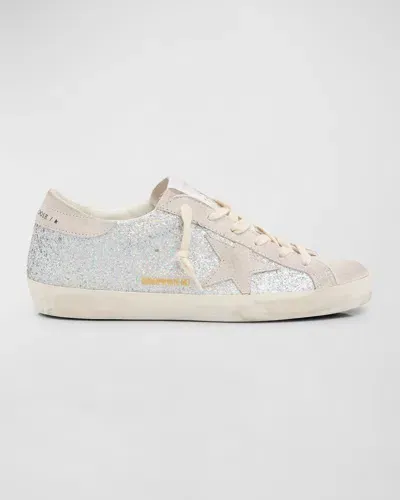 Golden Goose Super Star Glitter Leather Low-top Sneakers In Multicolorlight Grey