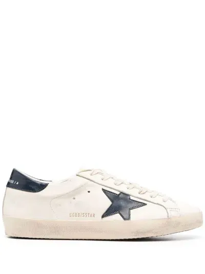 Golden Goose Super Star Leather Sneakers In White